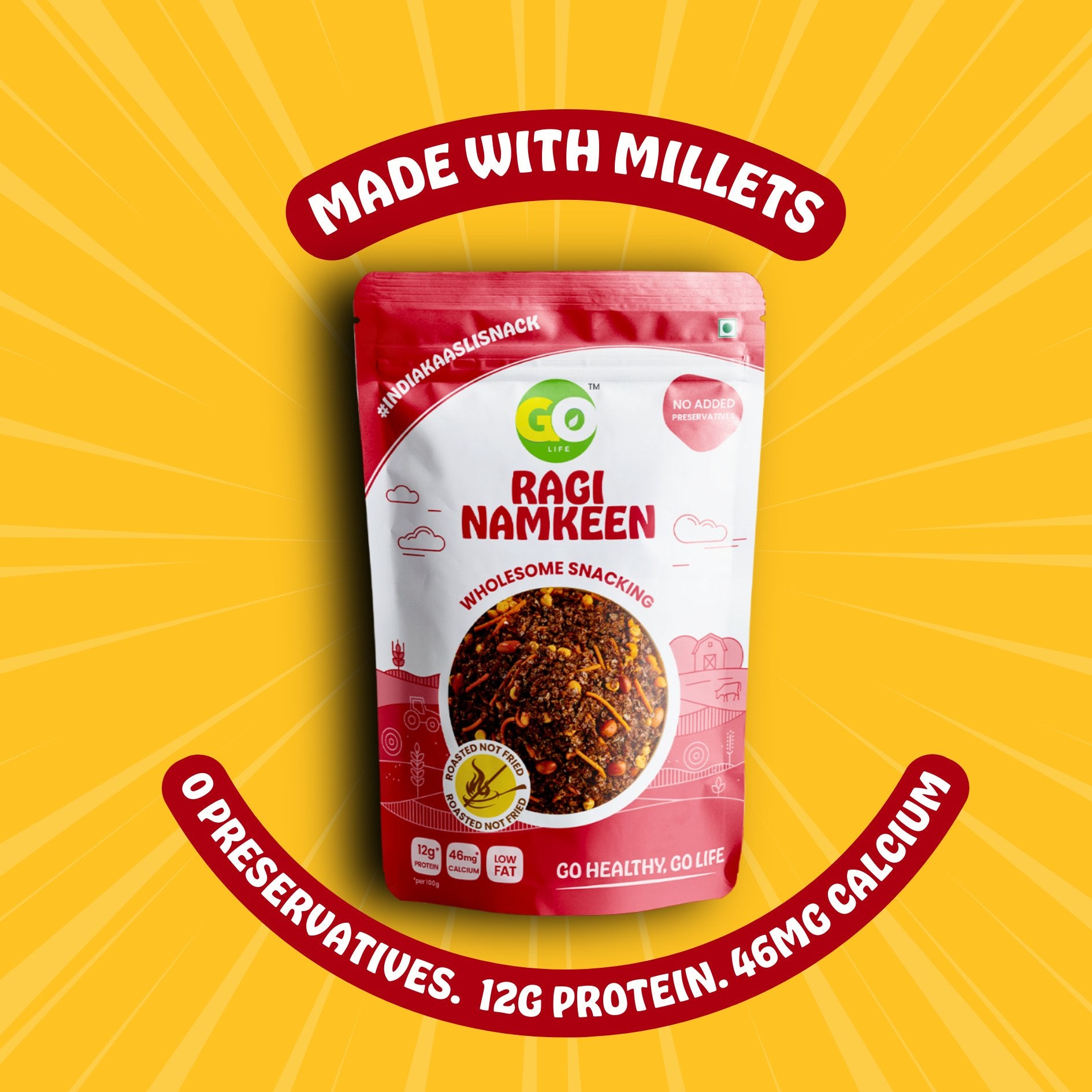 Crunchy Ragi Millet Namkeen Pack of 2 - 300gms