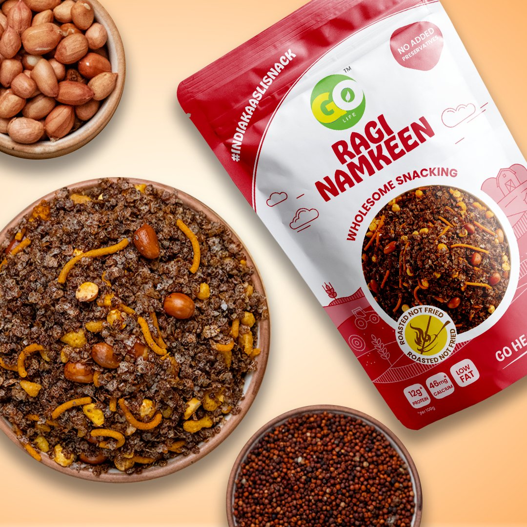 Crunchy Ragi Millet Namkeen Pack of 2 - 300gms