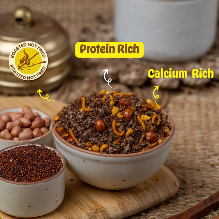 Go Life Ragi Millet Namkeen - Roasted, Protein-Packed, High-Fiber, Gluten-free, Grandma Approved Snack - golifeindia