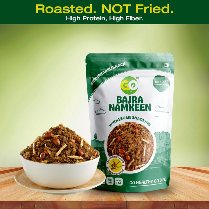 Roasted Bajra Namkeen - Protein & Fiber-Rich, No Additives | Grandma Approved Snack - golifeindia