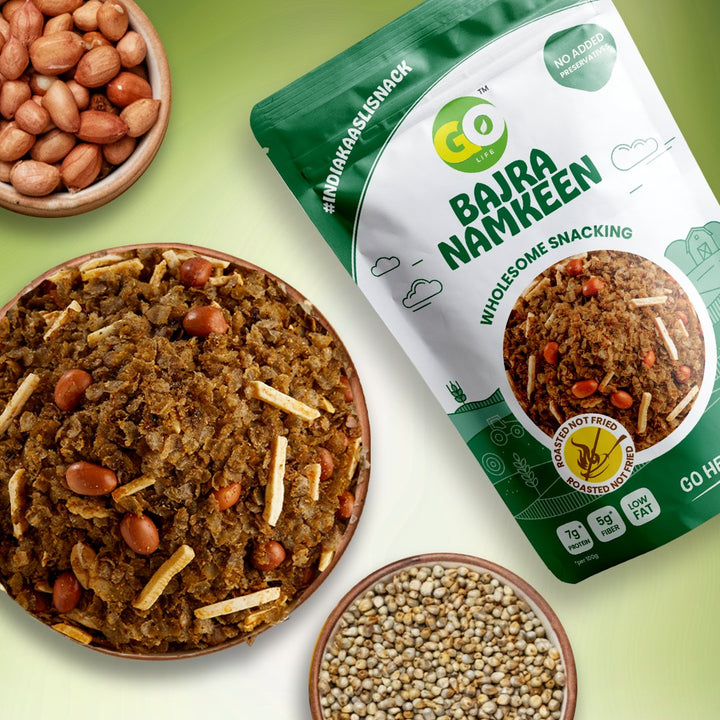 Roasted Bajra Namkeen - Protein & Fiber-Rich, No Additives | Grandma Approved Snack - golifeindia