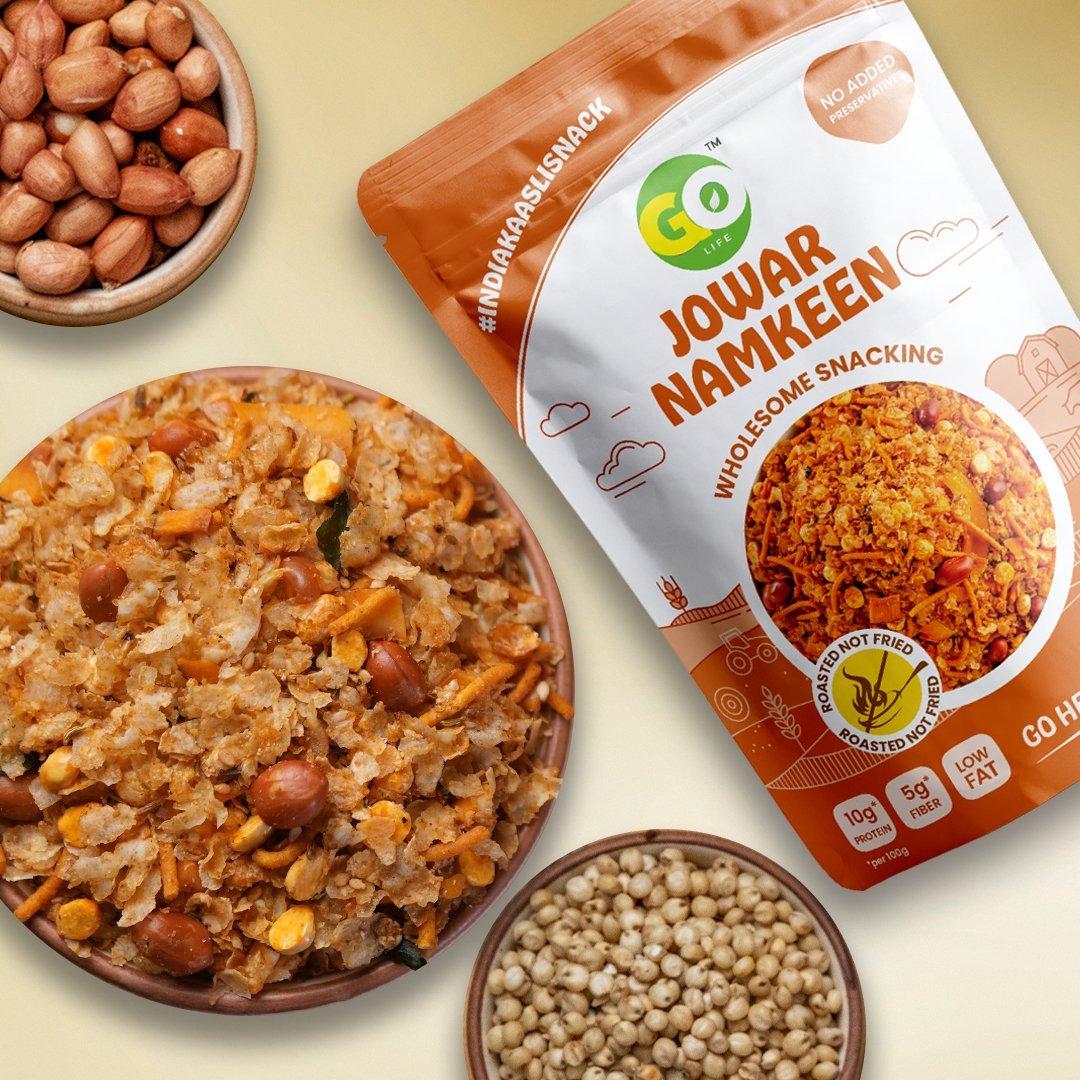 Roasted Millet Namkeen Combo - High Fiber, High Protein Snack (Ragi, Bajra, Jowar) 300g