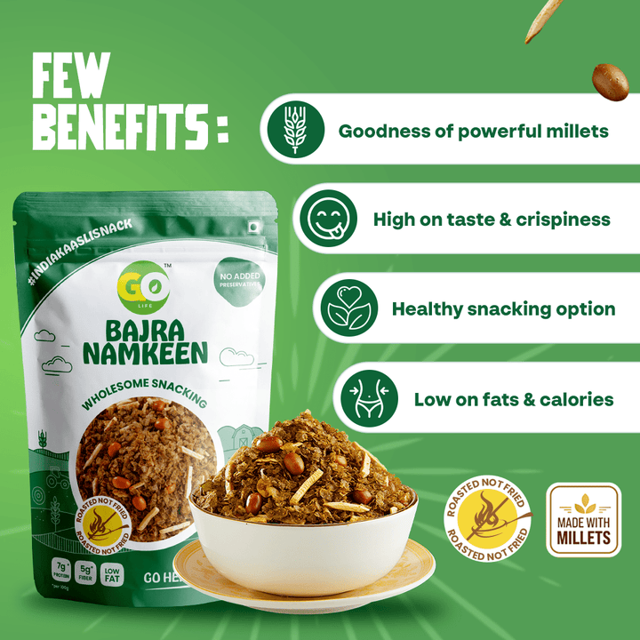 GoLife Bajra millet Namkeen |Truly Grandma Approved Snack | Roasted not Fried | Packed with yummiest and healthy |golifeindia