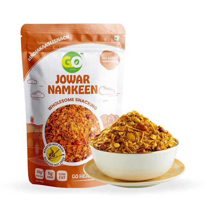 GoLife Jordar Jowar Namkeen | Truly Grandma Approved Snacks | Roasted not Fried | Yummy & Healthy Khatta Meetha| - golifeindia