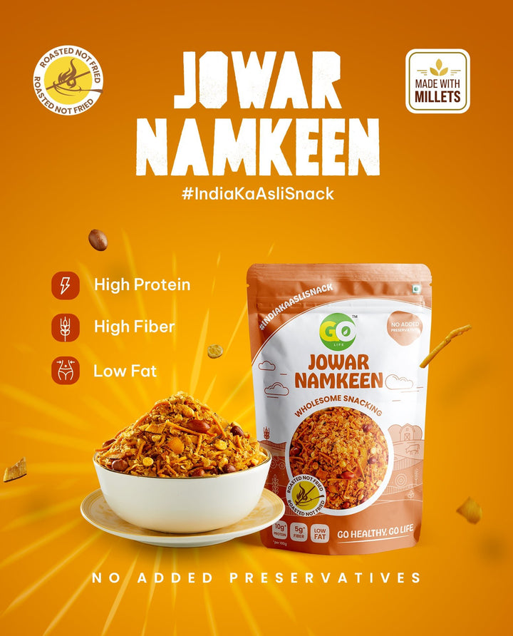 GoLife jowar millet Namkeen |Truly Grandma Approved Snack | Roasted not Fried | Packed with yummiest and healthy |golifeindia