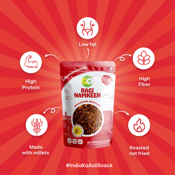 GoLife ragi millet Namkeen |Truly Grandma Approved Snack | Roasted not Fried | Packed with yummiest and healthy |golifeindia